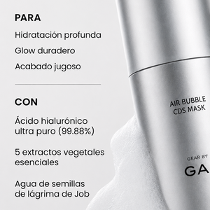 Mascarilla facial de Microburbujas - HIDRATACIÓN INTENSA (Vegano) - Absorción Inmediata - 150 usos