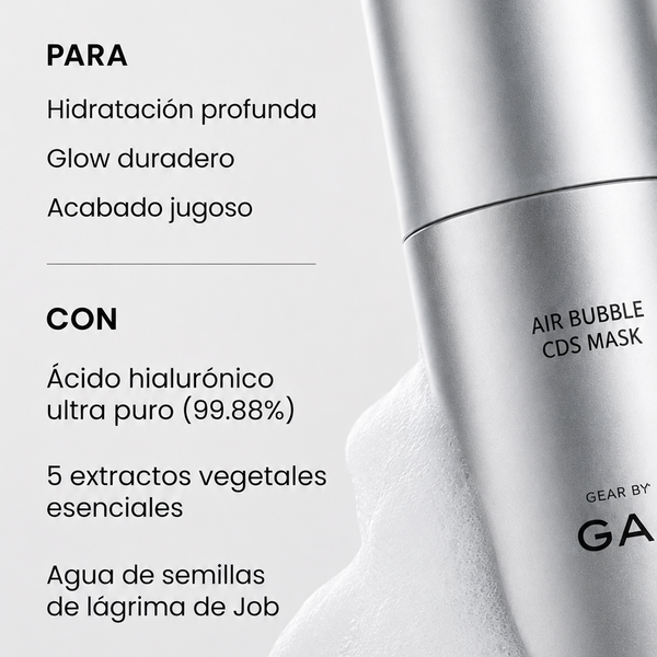 Mascarilla facial de Microburbujas - HIDRATACIÓN INTENSA (Vegano) - Absorción Inmediata - 150 usos