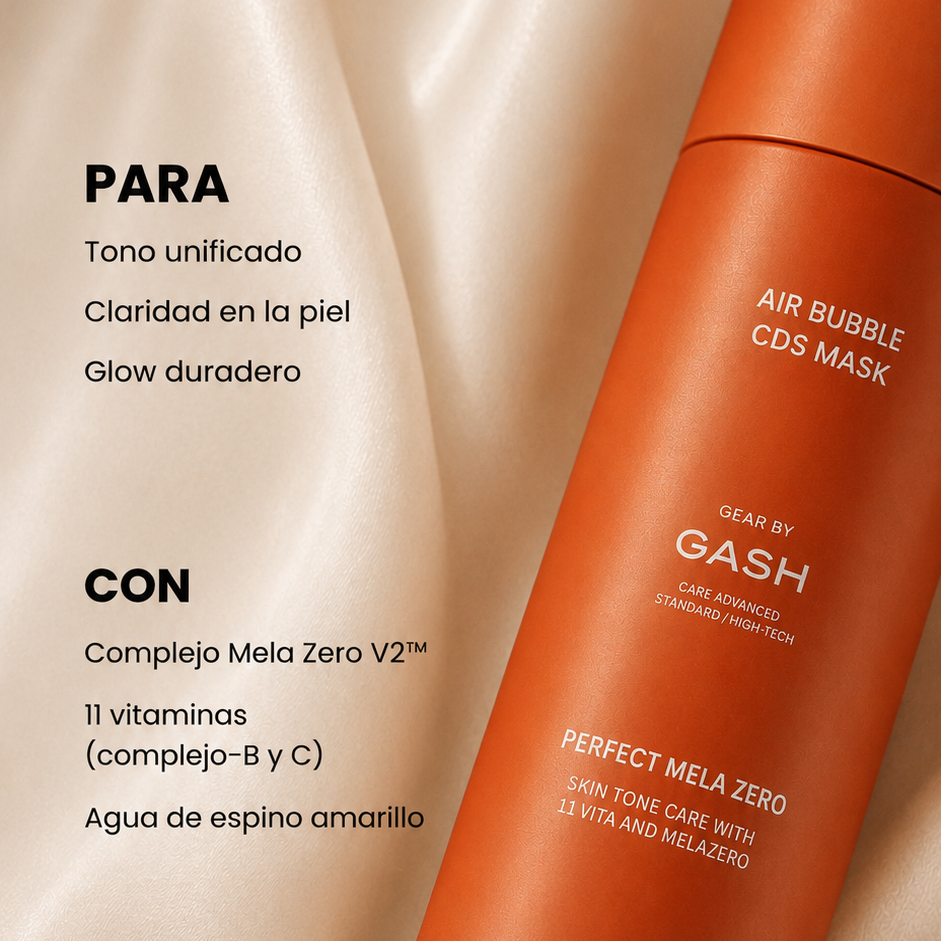 Envase y aplicador de la mascarilla facial iluminadora antimanchas Perfect Mela Zero