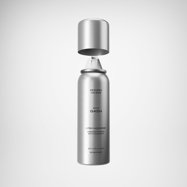 Envase de la mascarilla de hidratación intensa Ultra V-Aqua Bomb con tecnología Air Bubble CDS